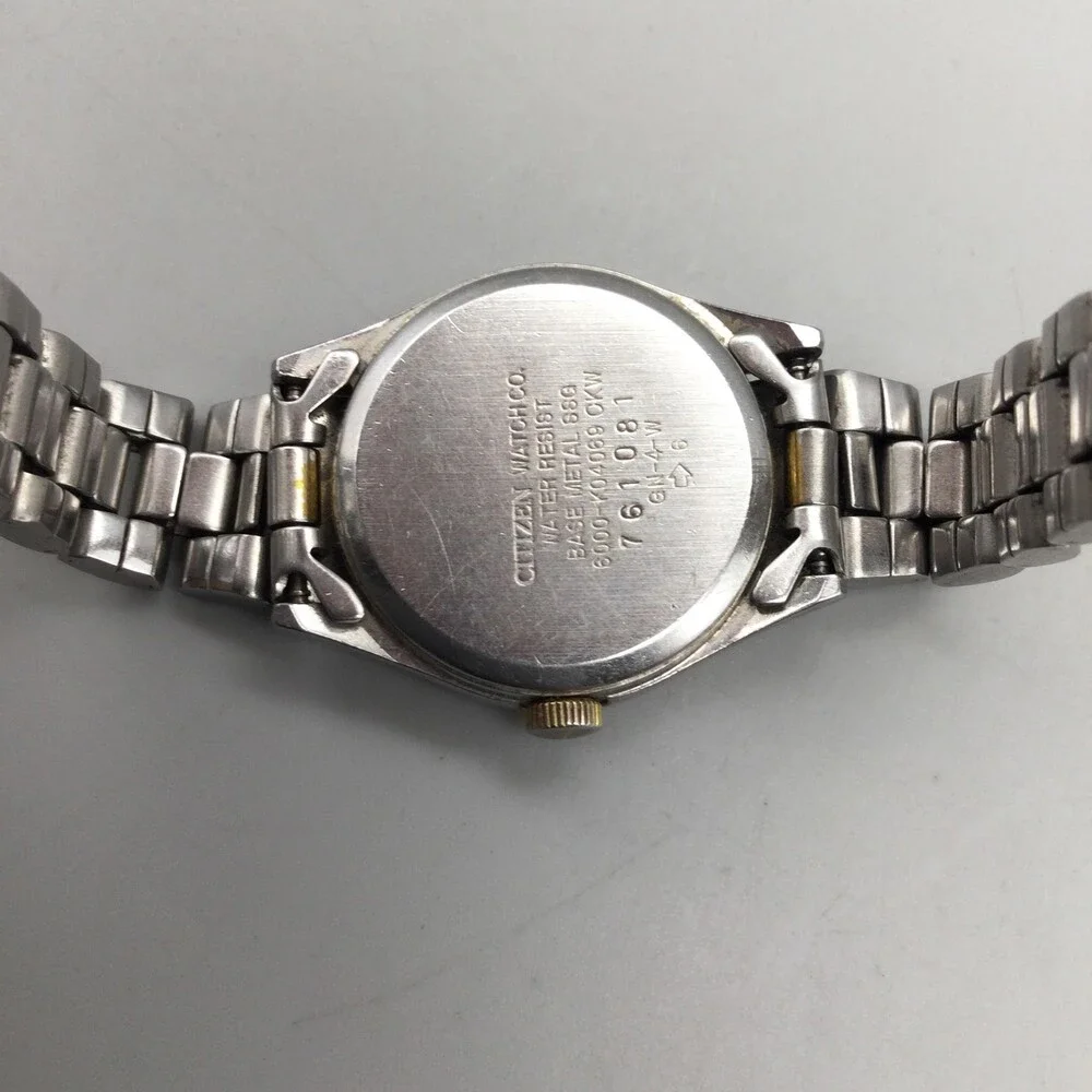 Vintage Citizen Womens Watch 24mm Gray Dial Two Tone Day Date New Battery 7.5